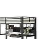 preview thumbnail 4 of 4, Metal Bunk Bed with Workstation and Guard Rails, Black