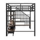 preview thumbnail 13 of 26, Full Size Metal Loft Bed with Desk, Staircase and Storage Cabinet