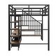preview thumbnail 27 of 26, Full-Size Metal Loft Bed with Staircase, Built-In Low Storage Desk, and Multi-Tier Shelving for Space-Saving Versatility