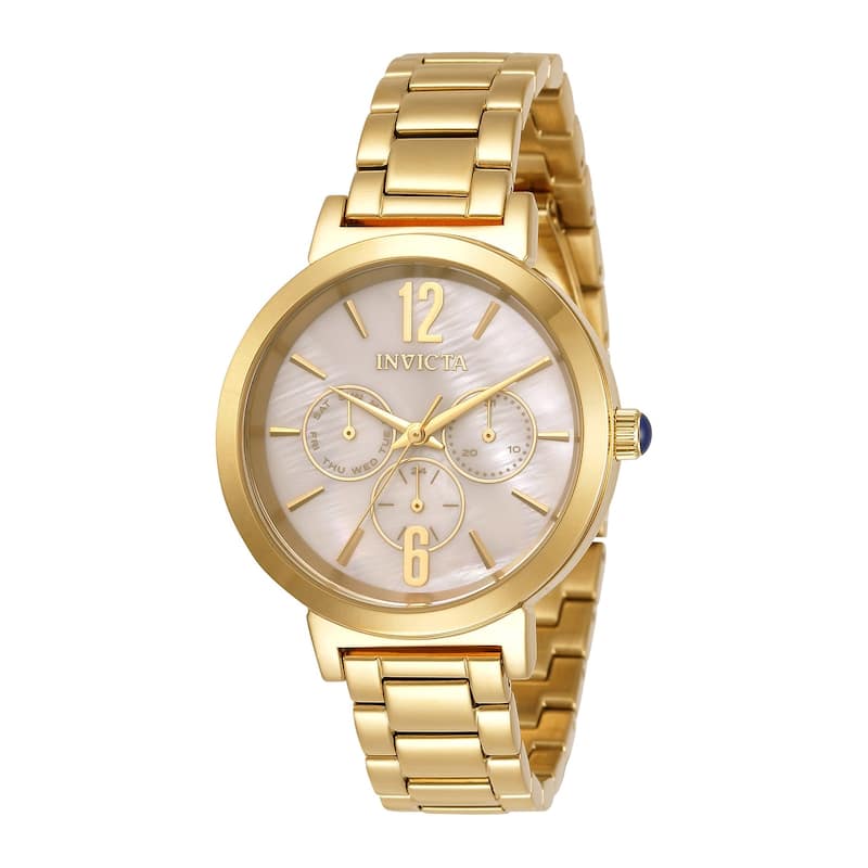 Invicta Women's 31084 Angel Quartz Chronograph Gold Dial Watch - Mother of Pearl
