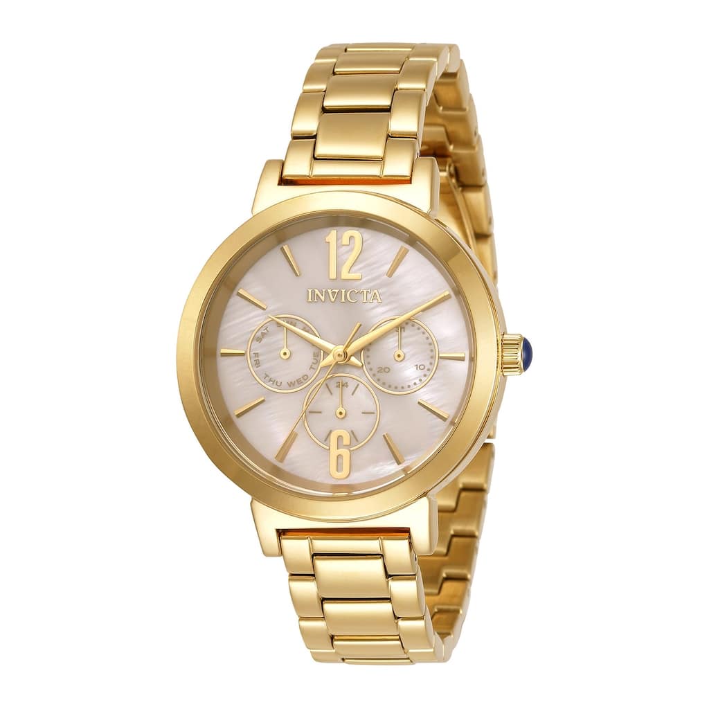 Invicta Women's 31084 Angel Quartz Chronograph Gold Dial Watch - Mother of Pearl