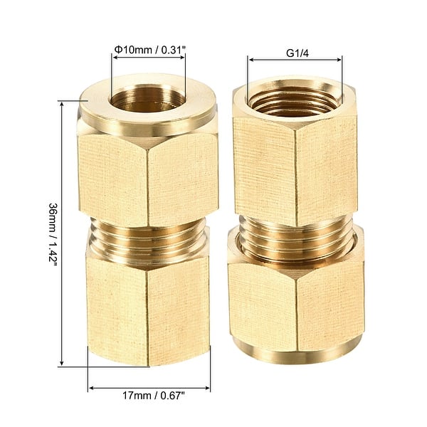 Compression Tube Fitting Female Thread Tube Straight Coupling Adapters ...