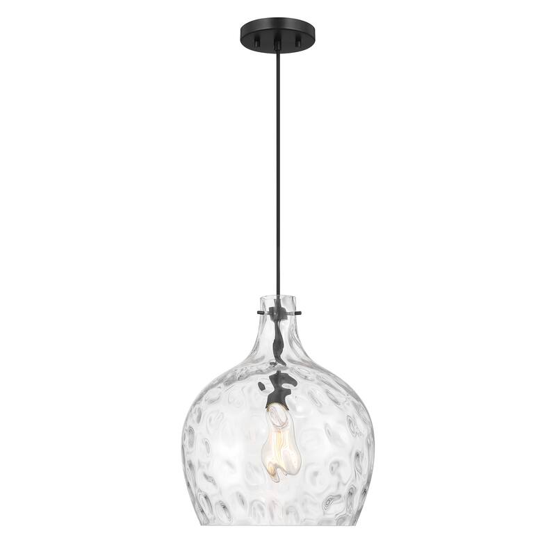 Bellevue SHP75279 13" Wide Pendant with Clear Hammered Glass Shade