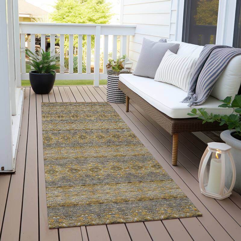 Machine Washable Indoor/ Outdoor Chantille Ombre Stripes Rug