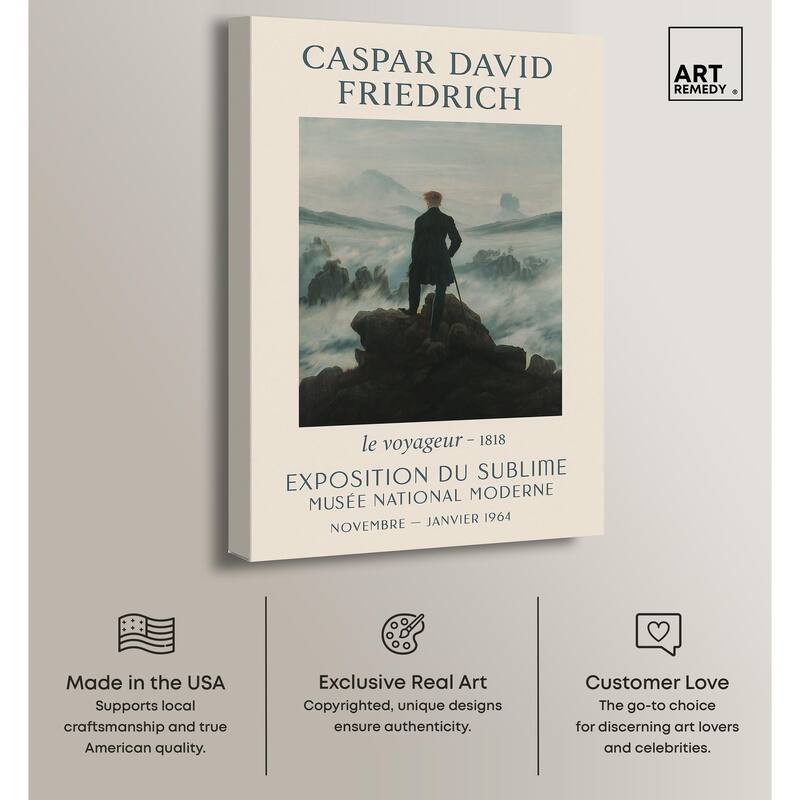 Wanderer Above the Sea of Fog Canvas by Art Remedy, Gallery Wrapped