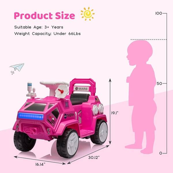 Kids Ride-On Car,Electric Toy for Kids,Mars Rover Adventure,W/Flash Lights