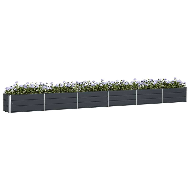 vidaXL Planter in Galvanised Steel - 39.37 x 19.69 x 17.72