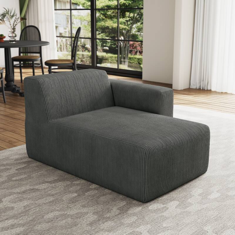 Indoor Modern Corduroy Chaise Lounge Couch