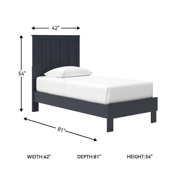 dimension image slide 1 of 2, Signature Design by Ashley Simmenfort Dark Blue Platform Bed