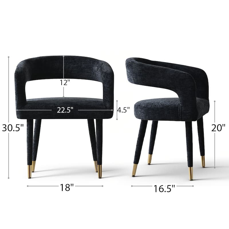 Modern Upholstered Dining Chairs with Arm (Set of 2)