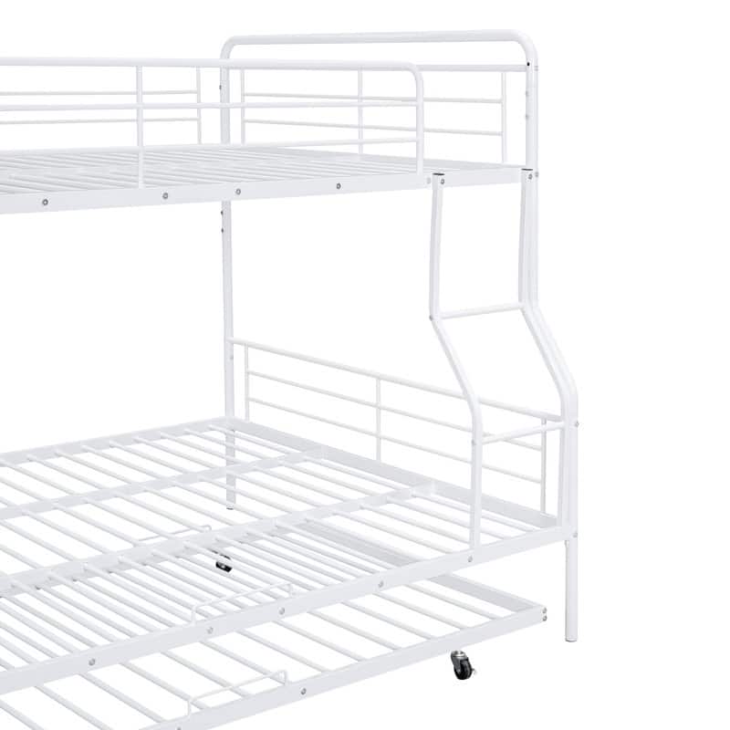 Full XL Over Queen Metal Bunk Bed with Twin Size Trundle