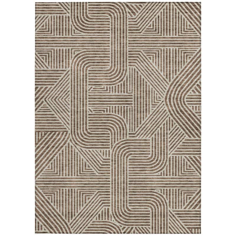 HomeRoots Abstract Transitional Rectangle Outdoor Rug