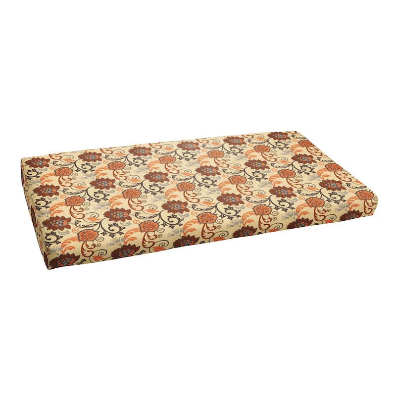 Sorra Home Sunbrella Outdoor Bench Cushion - 48 in W x 19 in D x 3 in H - Elegance Marble
