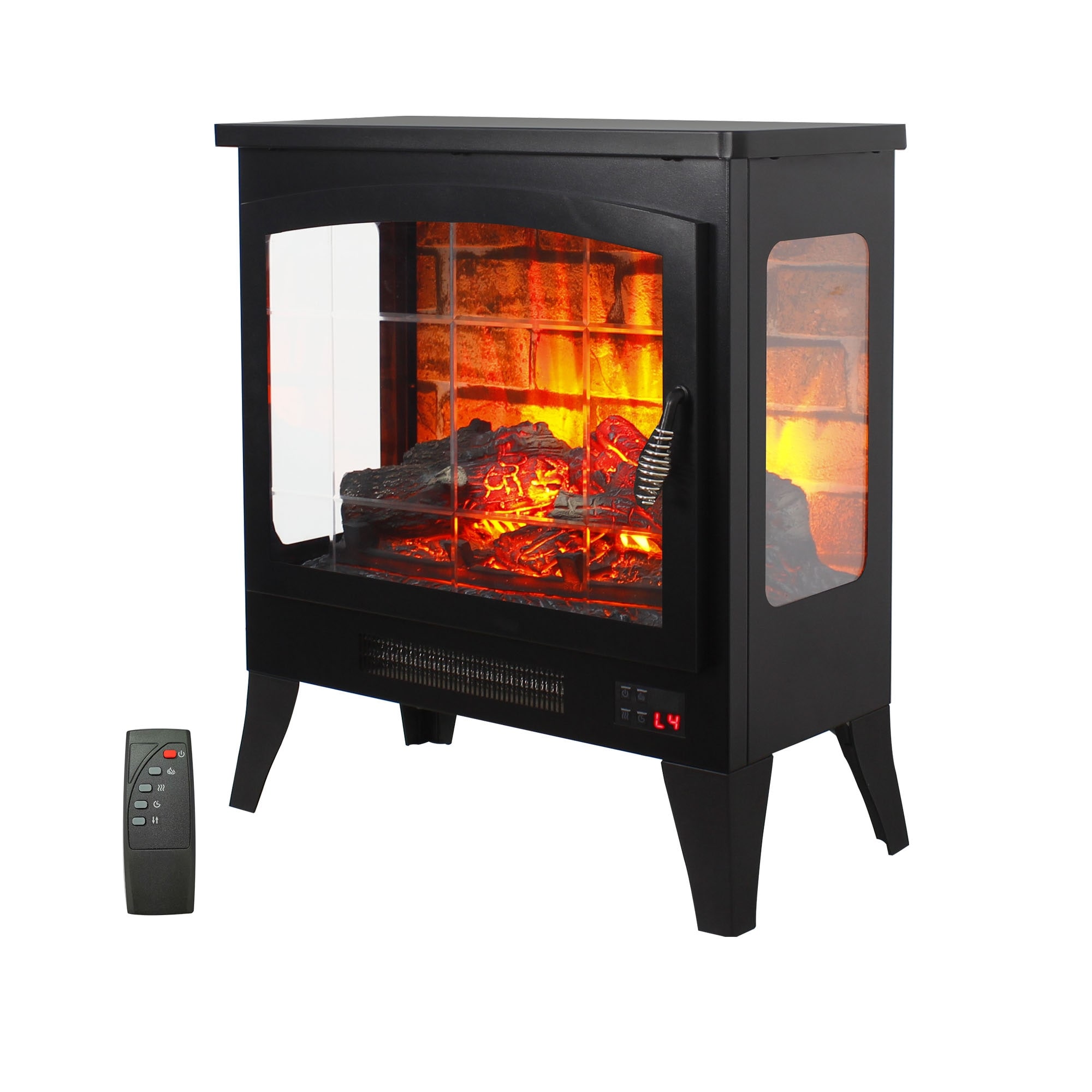Three-sided Freestanding Electric Fireplace Stove heater