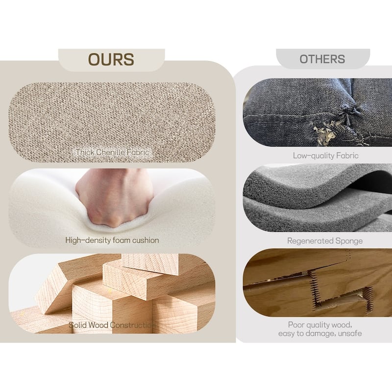 HUIMO Multi-Functional Solid Wood Bench with Storage Shelves 46in/39in/31in