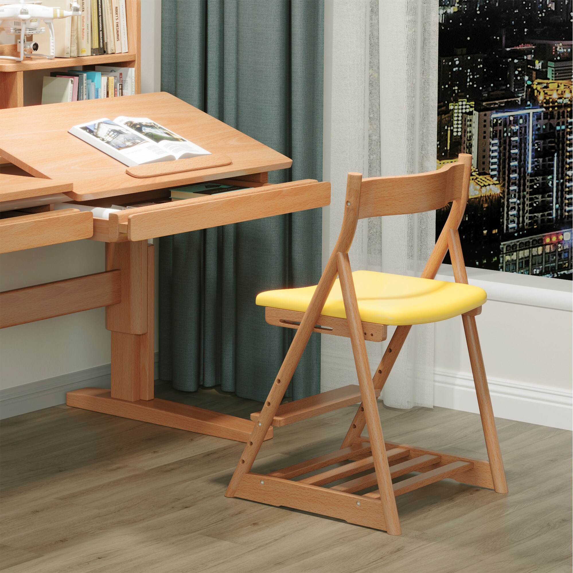 Adjustable Desktop Study Table Solid Wood Children s Desk for Different Age Children Height On Sale Bed Bath Beyond 40907258