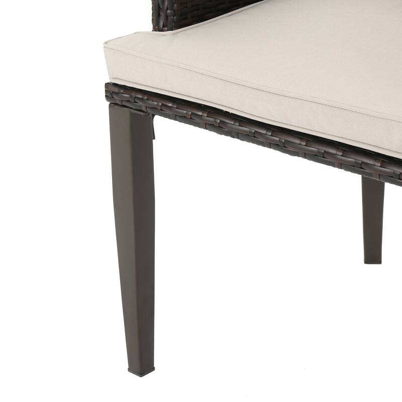 Lenox Outdoor 9-piece Rectangular Wicker Dining Set with Cushions by Christopher Knight Home