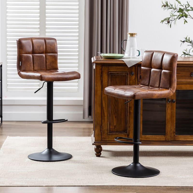 Swivel Adjustable Height with Armless Bar Stools