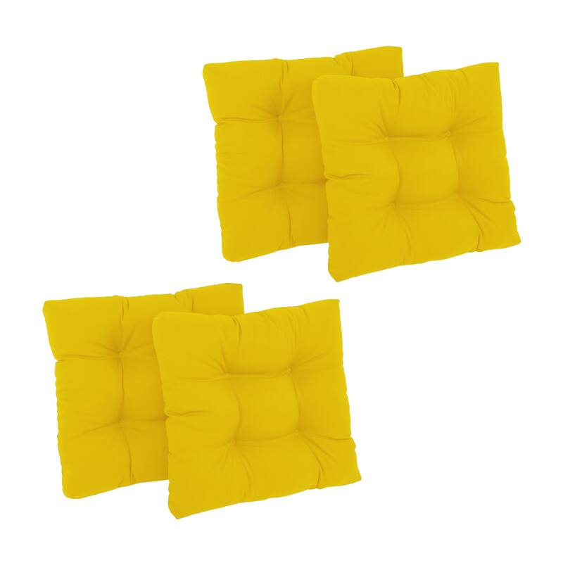 19-inch Twill Square Chair Cushion (Set of 1, 2, or 4) - 19" x 19" - Set of 4 - Sunset