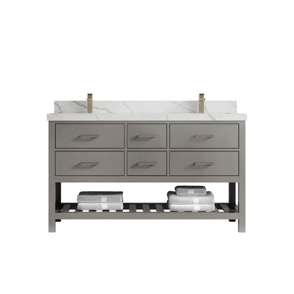 Willow Collections 60 in. W x 22 in. D Parker Double Sink Bathroom Vanity with Countertop