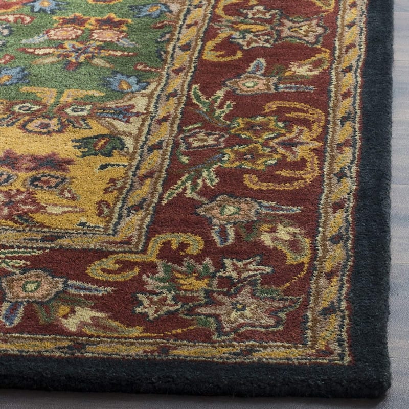 Traditional Wool Rug 7x9 - Hand-Tufted Area Rug - Global Design - Multicolor Living Room Rug - 114 x 90