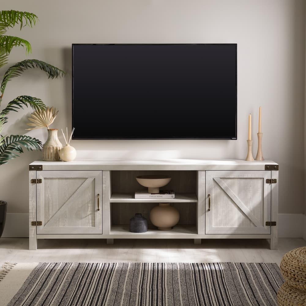 Walker Edison Firebranch 70-inch Barn Door TV Stand