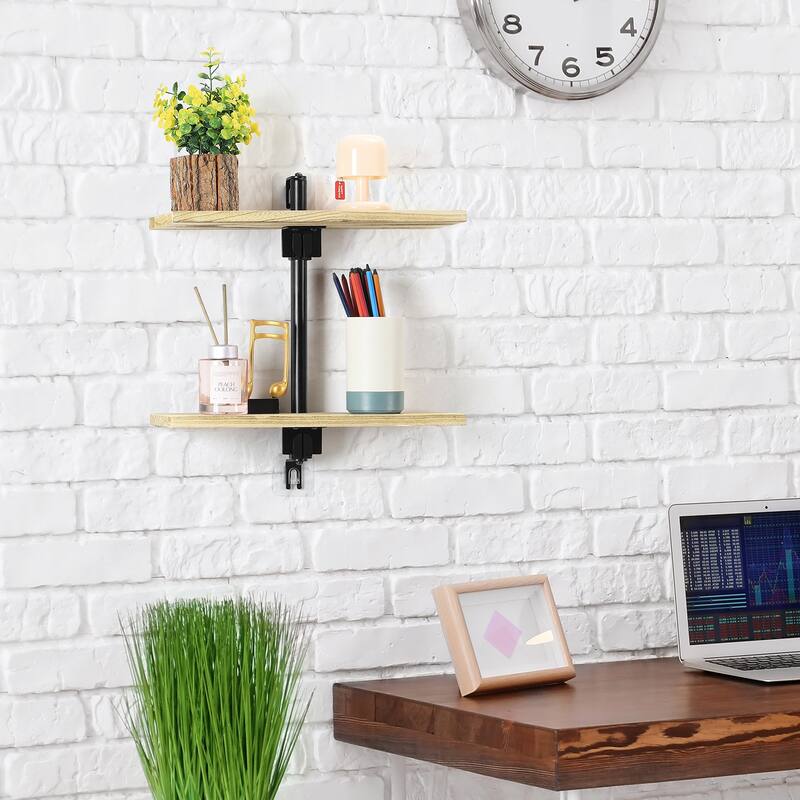 Floating Shelves Bathroom for Wall, Adjustable Height Wall Shelf Above Toilet - 2-Tier