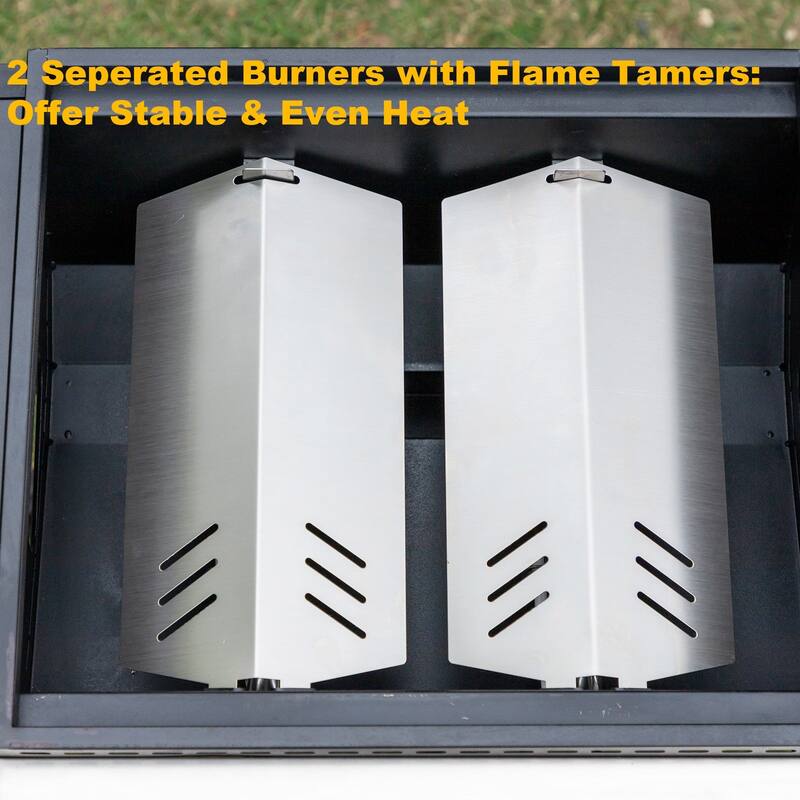 2- & 3-Burner Propane BBQ Grills with Cast Iron Griddles, 20,000 & 33,000 BTU for Outdoor, Patio, and Party Cooking