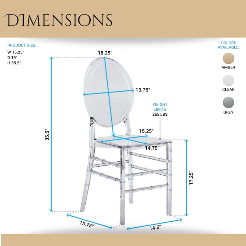 Modern Designs 2 and 4-piece Set of Stackable Transparent Ghost Chairs for Events - N/A