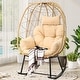 preview thumbnail 30 of 35, Moasis Cushioned Egg Chair with Rocker, PE Wicker
