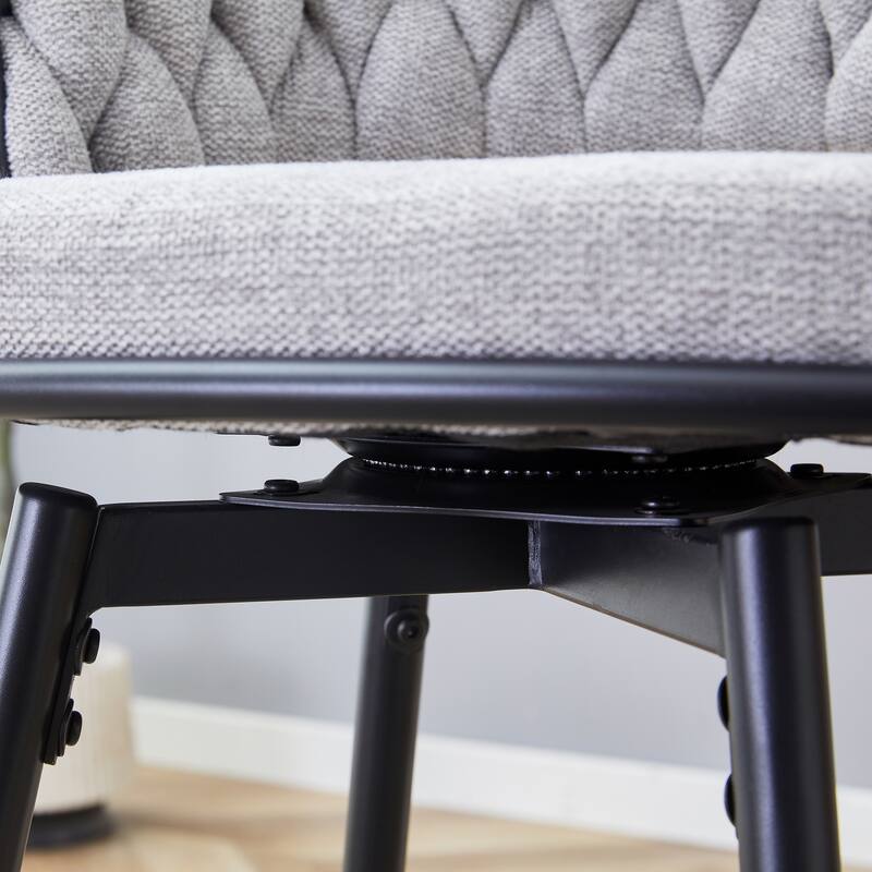 Set of 2 Swivel Bar Stools with Breathable Linen Cushions - Counter Height Stools for Kitchen Island, Dining or Pub