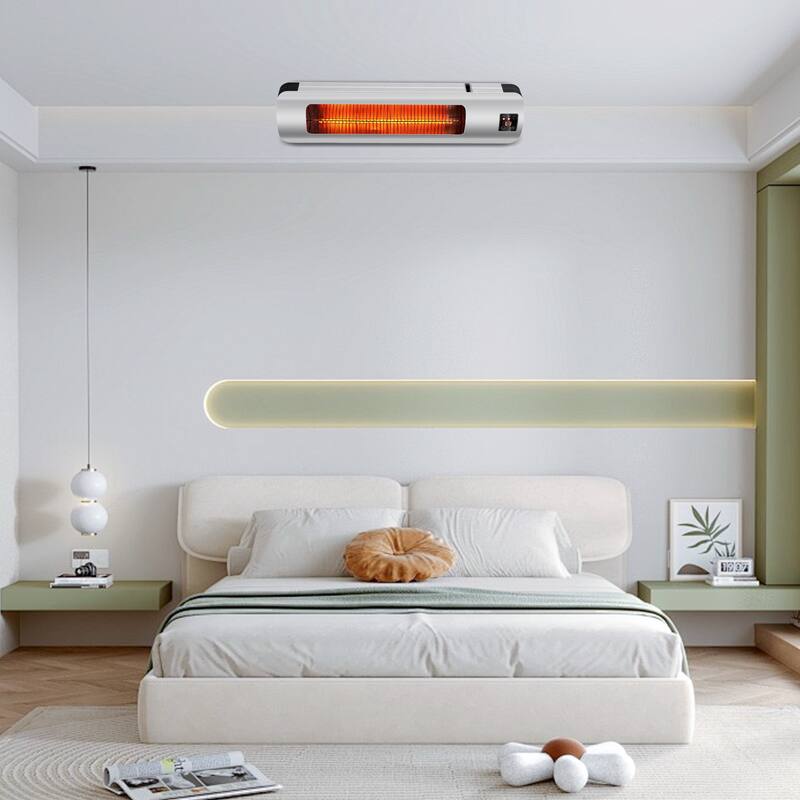 1500W Wall-Mounted Electric Heater Patio Infrared Heater with Remote Control - 23.23 in. L x 6.57 in. W x 6.97 in. H