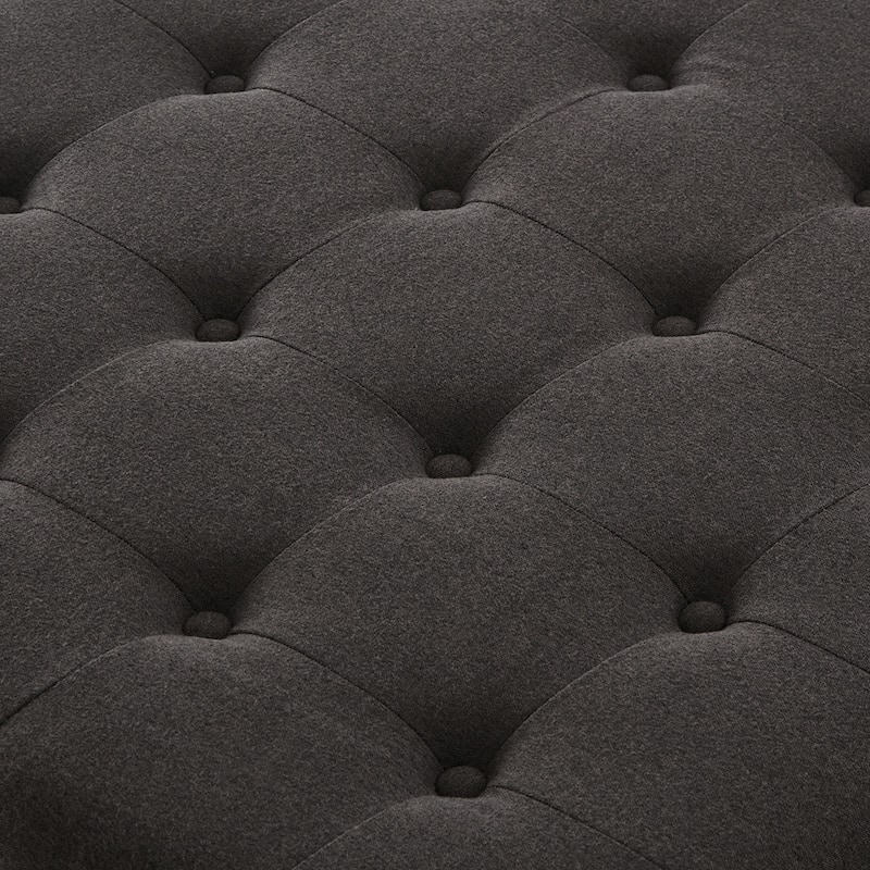30"L Square Storage Ottoman Bench, Upholstered Tufted Button Storage Bench With Nails Trim