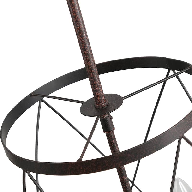 Modern Farmhouse Cage Pendant Chandelier Island Lights for Dining Room - W 9.1"x H 24.4"