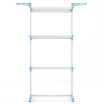 Gymax 3-tier Folding Clothes Drying Rack w/ Rotatable Side Wings &
