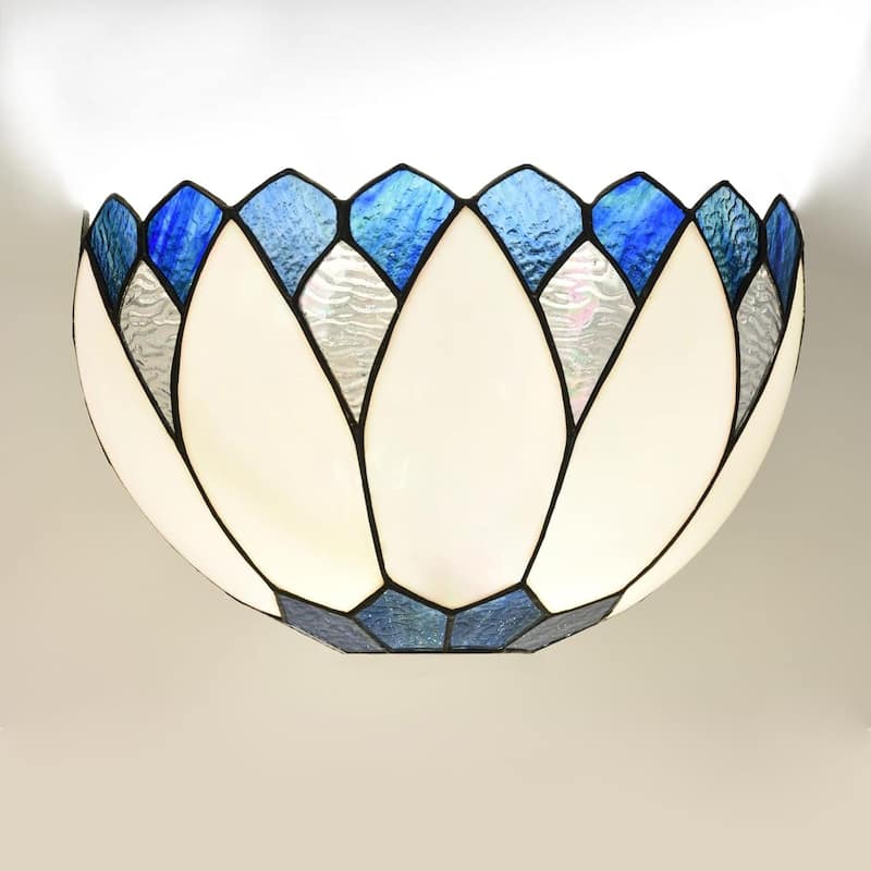 12 inches wide hallway light blue&white stairway light glass wall light