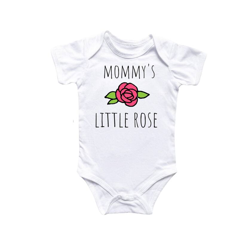Rose Flower - Baby Boy Girl Clothes Infant Bodysuit Funny Cute Newborn - White - 0-3M