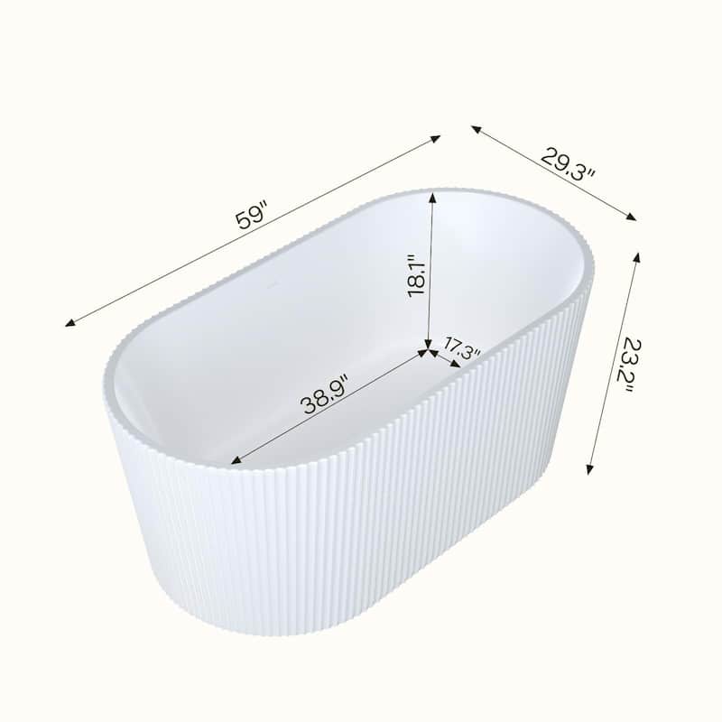 59/67" Acrylic Freestanding Bathtub