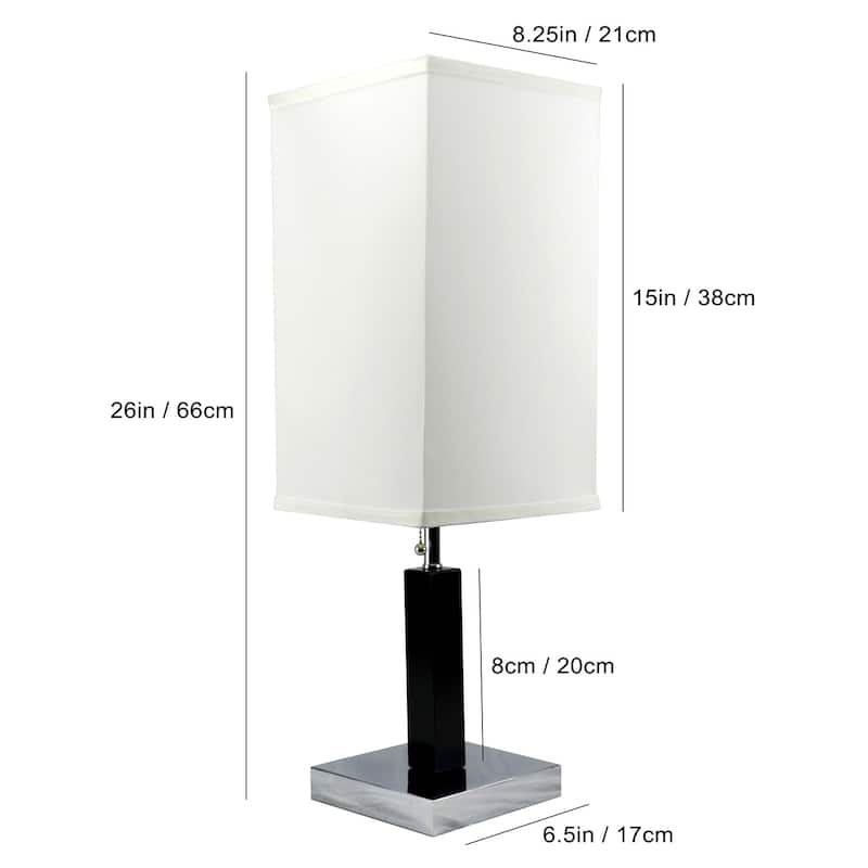 26"H BROWN SQUARE WOODEN TABLE Lamp (1PC/CTN) (0.92/5.55)