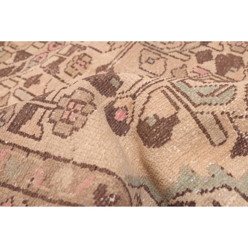 ECARPETGALLERY Hand-knotted Antalya Vintage Tan Wool Rug - 3'2 x 9'6