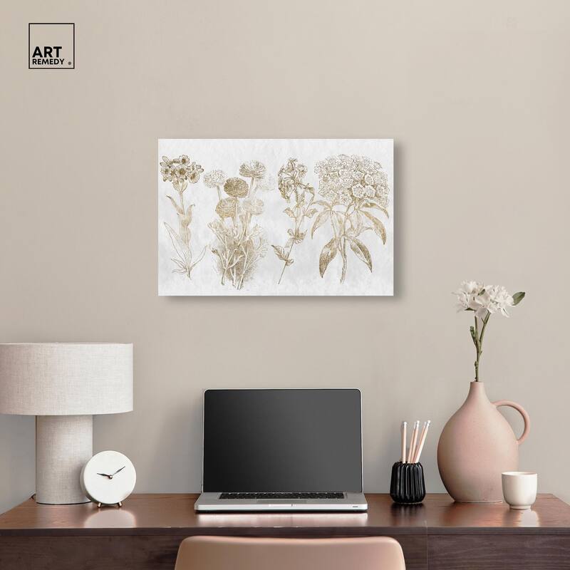Floral Selection Quad Canvas by Art Remedy, Gallery Wrapped