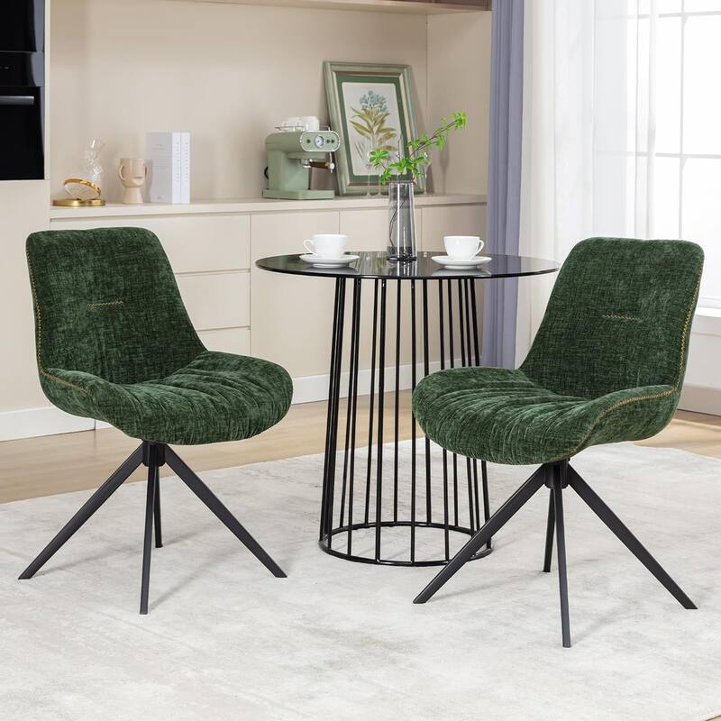 XINMICS Upholstered Dining Chairs Swivel Accent Armchairs
