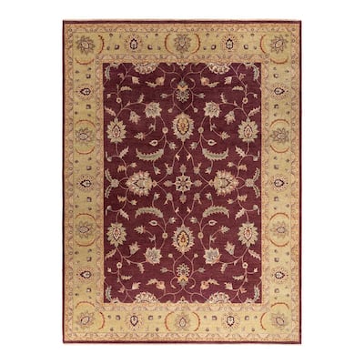 Oushak One-of-a-Kind Hand-Knotted Area Rug - Red, 9' 2" x 12' 3" - 9' 2" x 12' 3"