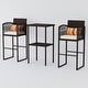 preview thumbnail 5 of 8, Square 2 - Person Wicker Bar Height Dining Set with Cushions