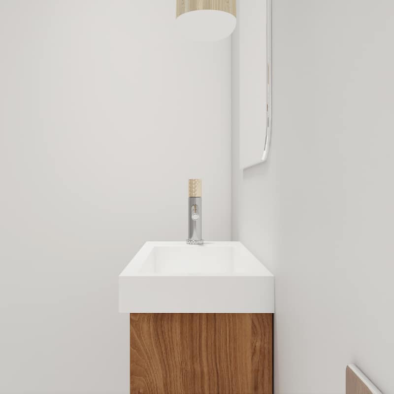 Malwee 20" Floating Bathroom Vanity, Mini Wall Mounted Bathroom Vanity with Resin Sink and Soft Close Door