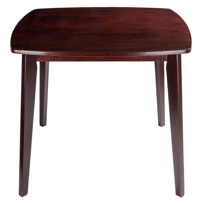 34" Walnut Wood Square Dining Table with Tapered Legs