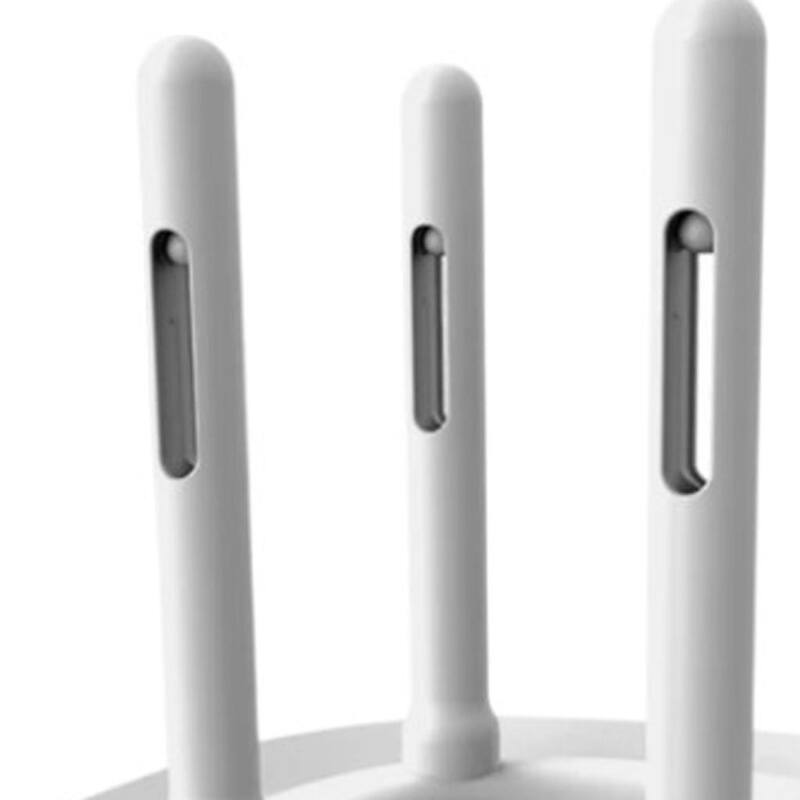 HomeRoots 9" Brisa White Powered Drying Rack - 9.00 in. x 12.00 in. x 9.00 in.