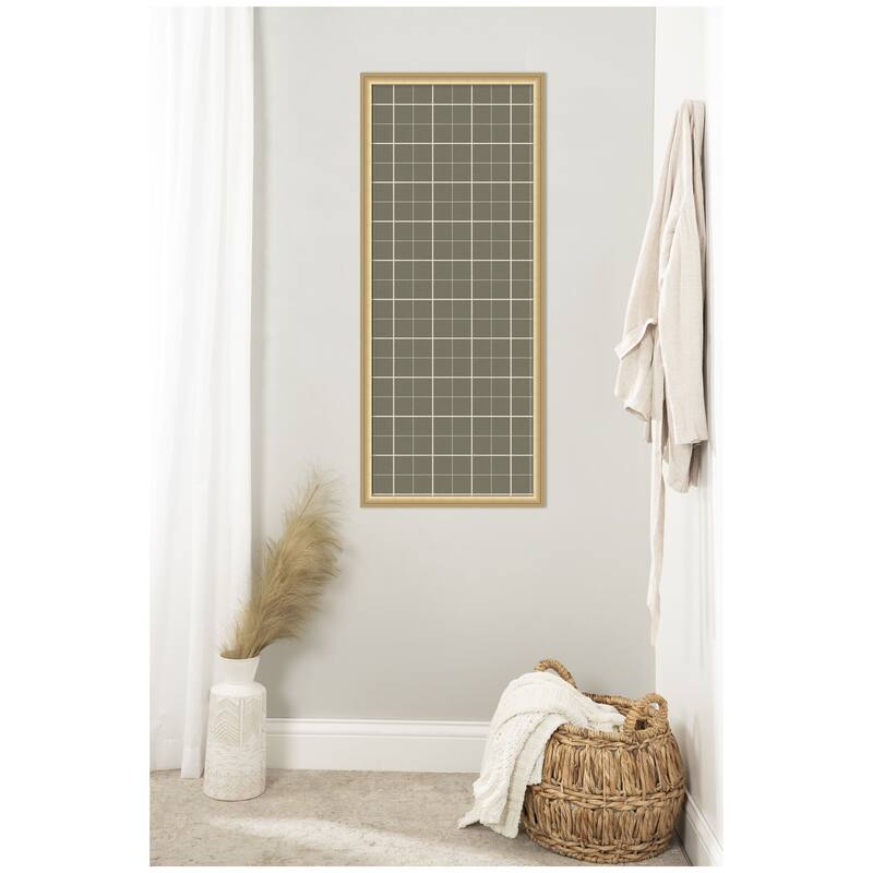 Kate and Laurel Framed Fabric Pinboard Sage Green Plaid Wall Organization