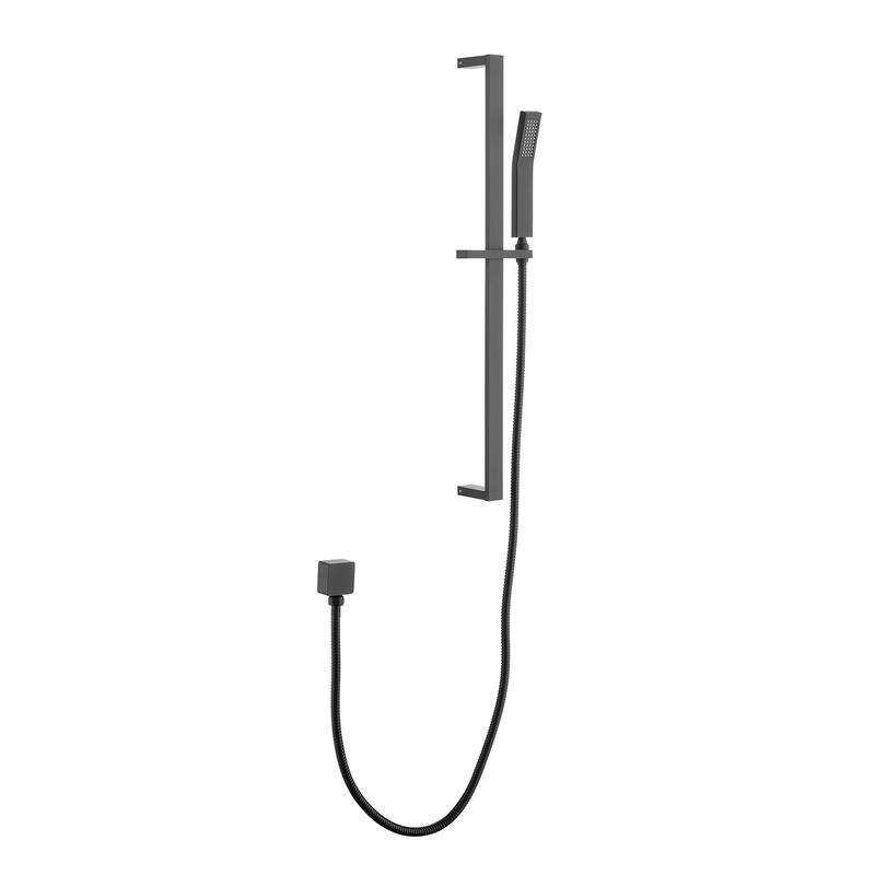Topcraft Stainless Steel Handheld Shower with 28-Inch Slide Bar - Matte Black