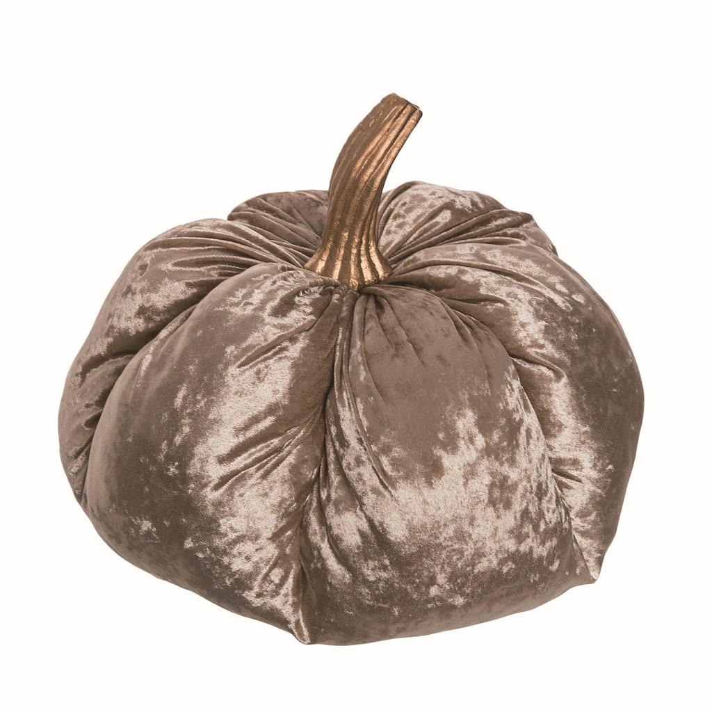 Transpac Polyester 15.35 in. Gold Autumn Soft Bountiful Pumpkin